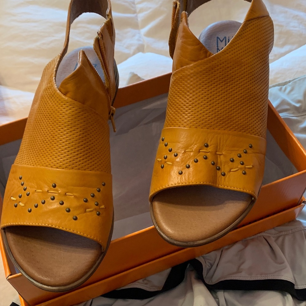 Miz Mooz Mustard Open-Toe Mules Darcie